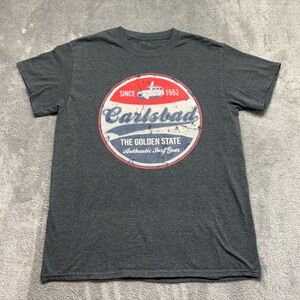 Carlsbad‎ Graphic T-Shirt Mens M Gray Excellent Authentic Surf Gear California